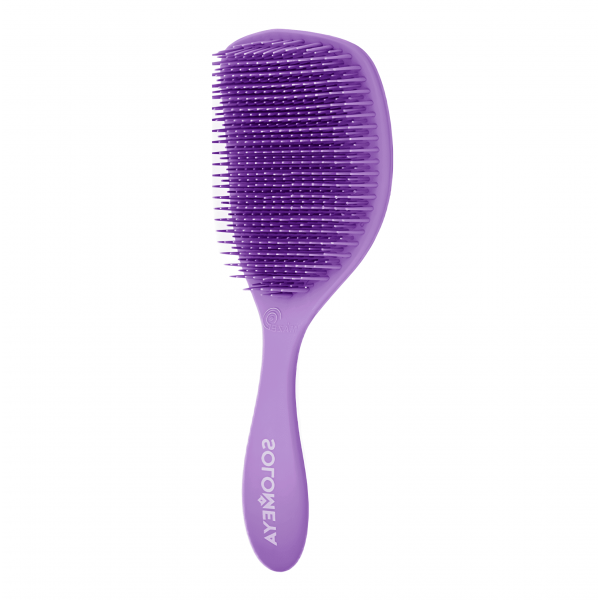 SOLOMEYA Расческа с ароматом лаванды для сухих и влажных волос Wet Detangler Brush Cushion Lavender (26 х 9 см)