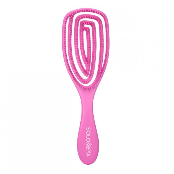 SOLOMEYA Расческа с ароматом малины для сухих и влажных волос Wet Detangler Brush Oval Raspberry (26 х 7 см)