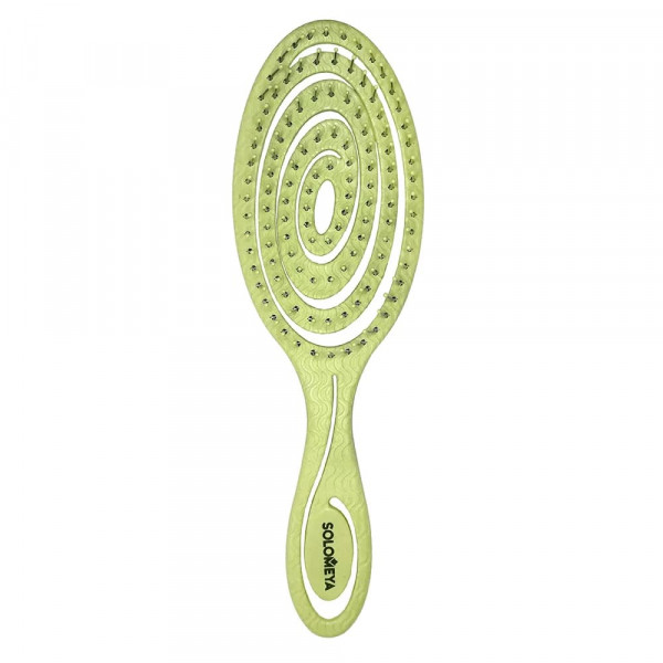 SOLOMEYA Подвижная био-расческа для волос зеленая Detangling Bio Hair Brush Green