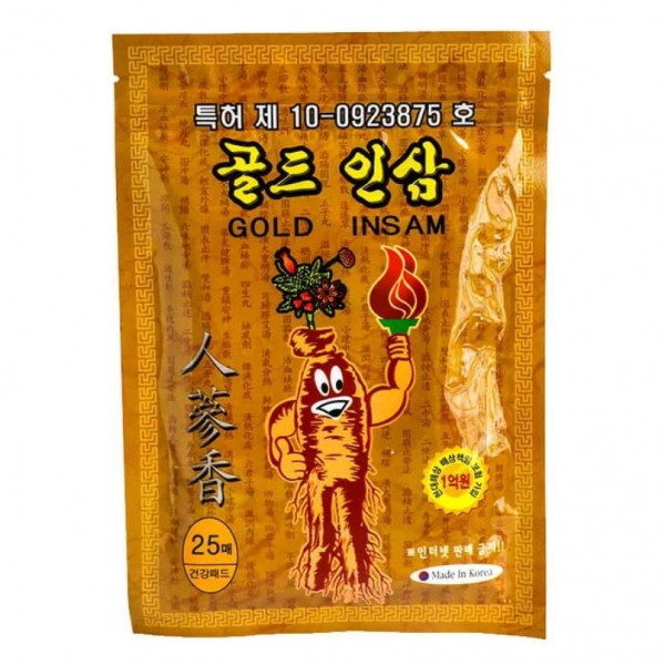 White Wolsy Согревающий пластырь с экстрактом красного женьшеня Korean Gold Insam (25 шт)