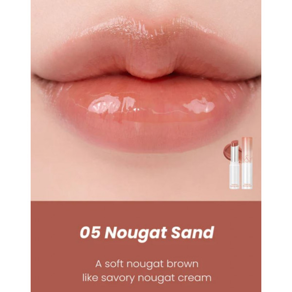 Rom&Nd Тающий оттеночный бальзам для губ "Песочная нуга" Glasting Melting Balm 05. Nougat Sand (3,5 г)