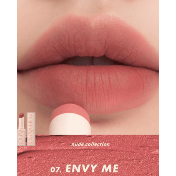 Rom&Nd Матовая помада для губ "Натуральный лососево-коричневый" Zero Matte Lipstick 07 Envy Me (3 г)