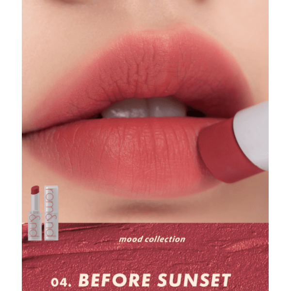 Rom&Nd Матовая помада для губ "Нежный розовый" Zero Matte Lipstick 04 Before Sunset (3 г)