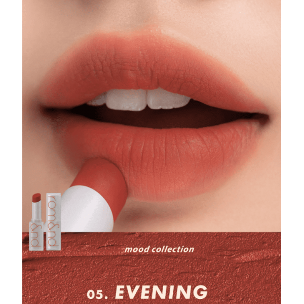 Rom&Nd Матовая помада для губ "Коричневый закат" Zero Matte Lipstick 05 Evening (3 г)