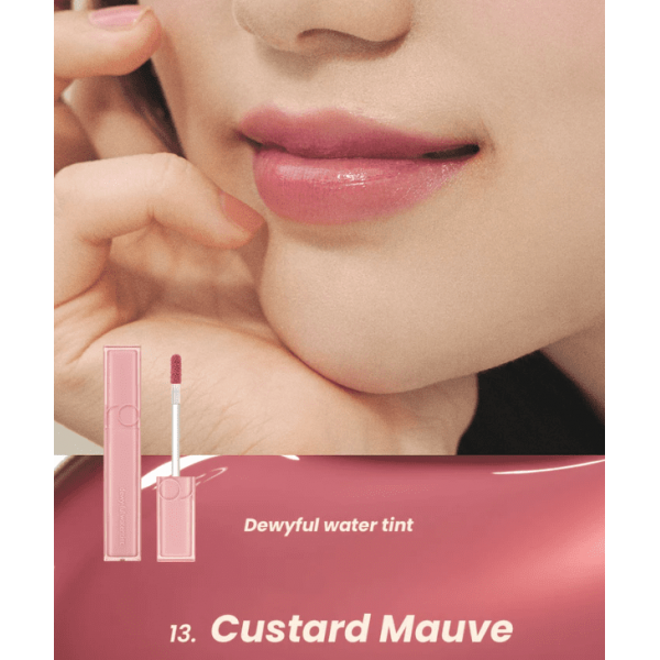 Rom&Nd Увлажняющий глянцевый тинт для губ "Лавандовый крем" Dewyful Water Tint 13. Custard Mauve (5 г)