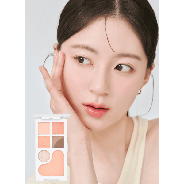 Rom&Nd Универсальная палетка для глаз и лица "Абрикосовое настроение" Bare Layer Palette 01. Apricot Mood (14 г)