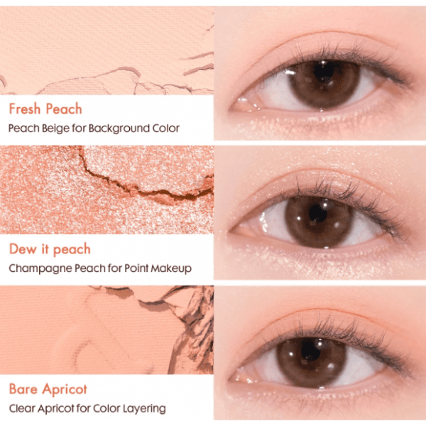 Rom&Nd Универсальная палетка для глаз и лица "Абрикосовое настроение" Bare Layer Palette 01. Apricot Mood (14 г)