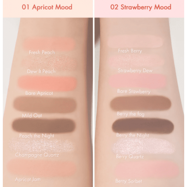 Rom&Nd Универсальная палетка для глаз и лица "Абрикосовое настроение" Bare Layer Palette 01. Apricot Mood (14 г)