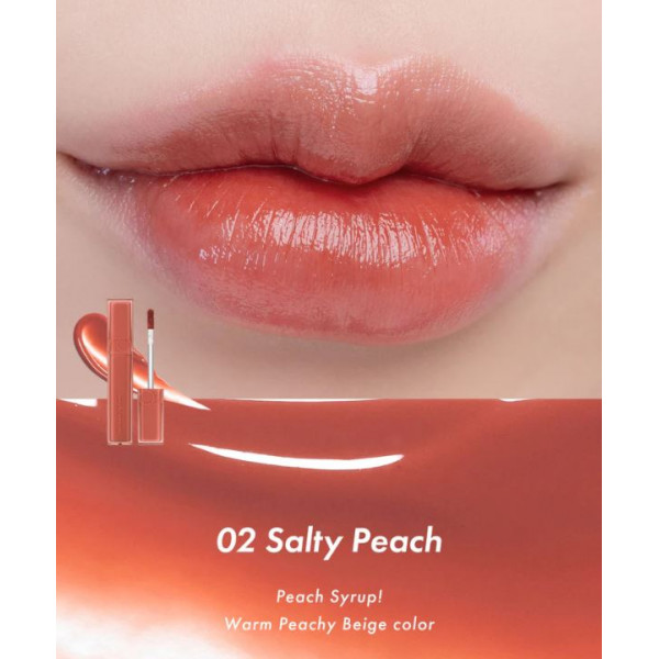 Rom&Nd Увлажняющий глянцевый тинт для губ "Соленый персик" Dewyful Water Tint 02. Salty Peach (5 г)