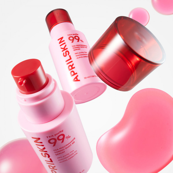 APRILSKIN Осветляющая сыворотка для лица с транексамовой кислотой, ниацинамидом и спикулами TXA Niacinamide Toning Shot 99 Milky Serum (30 мл)