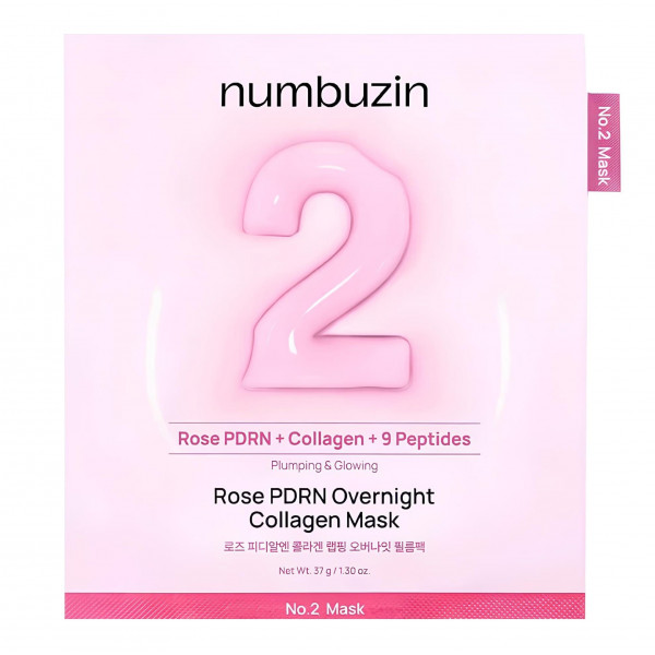 Numbuzin Ночная гидрогелевая маска для лица с PDRN и коллагеном No.2 Rose PDRN Overnight Collagen Mask (37 г)
