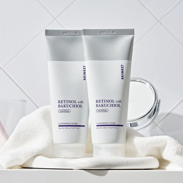 SKIN627 Антивозрастная пенка для умывания с ретинолом и бакучиолом Retinol With Bakuchiol Smoothing Cleansing Foam (150 мл)