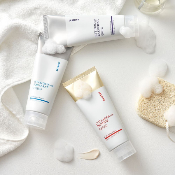SKIN627 Антивозрастная пенка для умывания с ретинолом и бакучиолом Retinol With Bakuchiol Smoothing Cleansing Foam (150 мл)