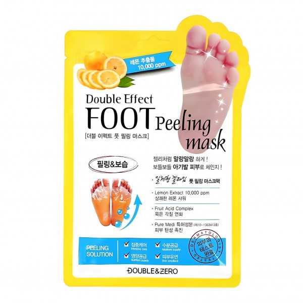 Double & Zero Пилинг-носочки для ног с гиалуроновой и фруктовыми кислотой Mask Foot Peeling Double Effect (40 мл)