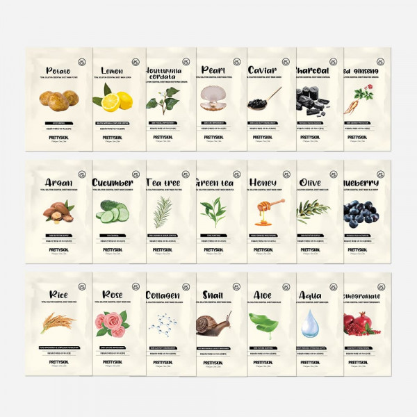 PRETTYSKIN Укрепляющая тканевая маска для лица с экстрактом оливы Mask Sheet Total Solution Essential Olive (23 г)