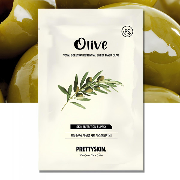 PRETTYSKIN Укрепляющая тканевая маска для лица с экстрактом оливы Mask Sheet Total Solution Essential Olive (23 г)