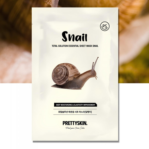 PRETTYSKIN Антивозрастная тканевая маска для лица с муцином улитки Mask Sheet Total Solution Essential Snail (23 г)