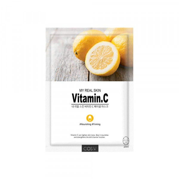 COS.W Тканевая маска для лица с витамином С и экстрактом лимона
