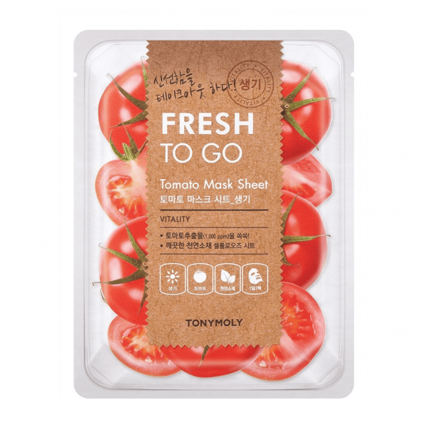 TONY MOLY Освежающая тканевая маска для лица с экстрактом томата Fresh To Go Tomato Mask Sheet (22 г)