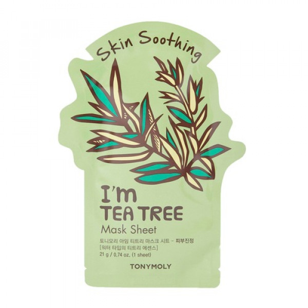 TONY MOLY Успокаивающая маска для лица с экстрактом чайного дерева I'm Real Tea Tree Mask Sheet (20 мл)