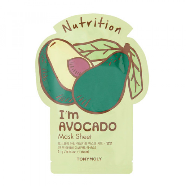 TONY MOLY Увлажняющая маска для лица с экстрактом авокадо I'm Real Avocado Mask Sheet (20 мл)