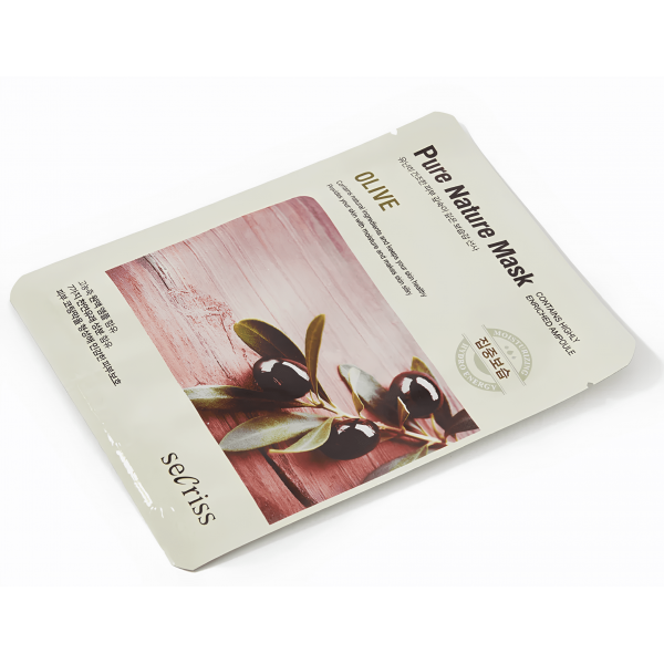 Anskin Тканевая маска для лица с экстрактом оливы Secriss Pure Nature Mask Pack Olive (25 мл)