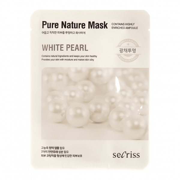 Anskin Тканевая маска для лица с экстрактом жемчуга Secriss Pure Nature Mask Pack White Pearl (25 мл)