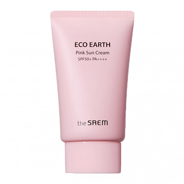 The Saem Солнцезащитный крем для чувствительной кожи лица с каламином Eco Earth Pink Sun Cream (50 г)