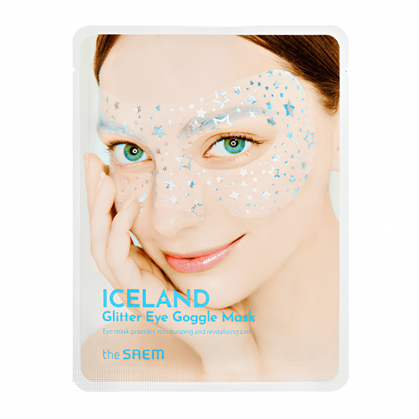 The Saem Увлажняющая тканевая маска с глиттером для кожи вокруг глаз Iceland Glitter Eye Goggle Mask (10 мл)