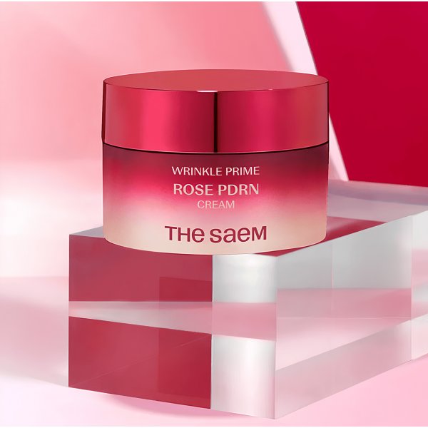 The Saem Антивозрастной крем для упругости лица с PDRN розы и керамидами Wrinkle Prime Rose PDRN Cream (50 мл)