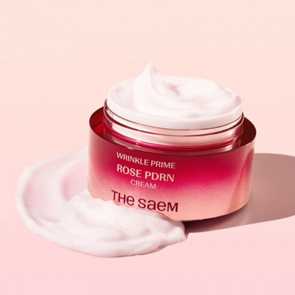 The Saem Антивозрастной крем для упругости лица с PDRN розы и керамидами Wrinkle Prime Rose PDRN Cream (50 мл)