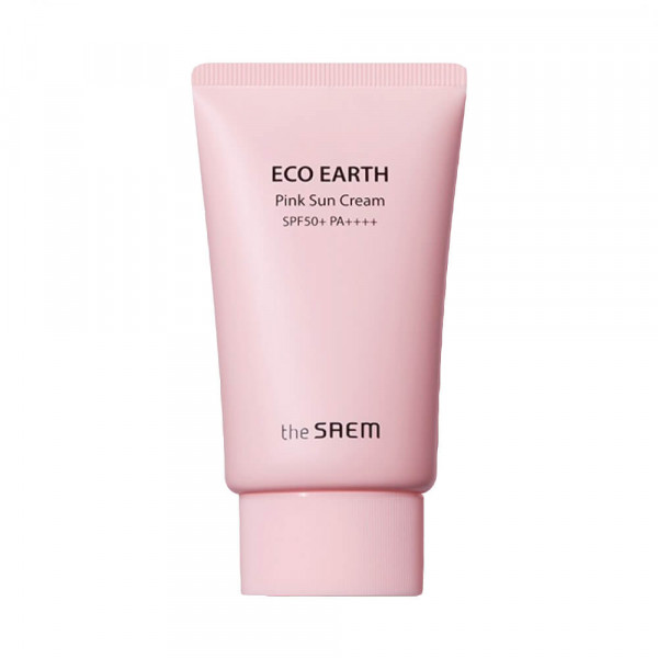 The Saem Солнцезащитный крем для чувствительной кожи лица Sun Eco Earth Power Pink Sun Cream SPF50+ PA++++ (50 мл)