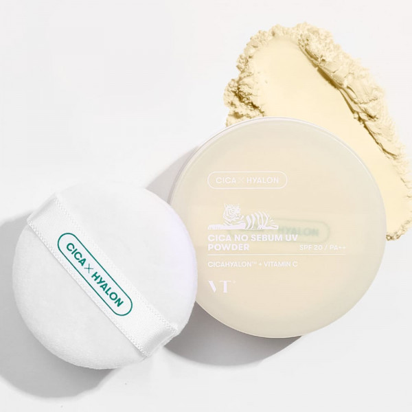 VT Cosmetics Рассыпчатая солнцезащитная пудра для лица с экстрактом центеллы Cica No Sebum UV Powder SPF20 PA++ (5 г)