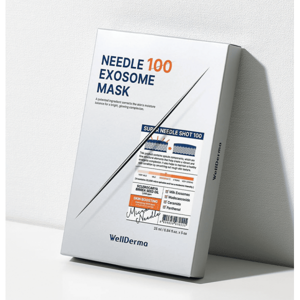 WellDerma Успокаивающая тканевая маска для лица с игольчатыми экзосомами Needle 100 Exosome Mask (25 мл)