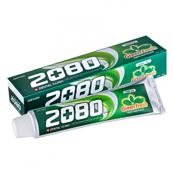 DENTAL CLINIC 2080 Зубная паста с зелёным чаем Green Fresh Toothpaste (120 г)