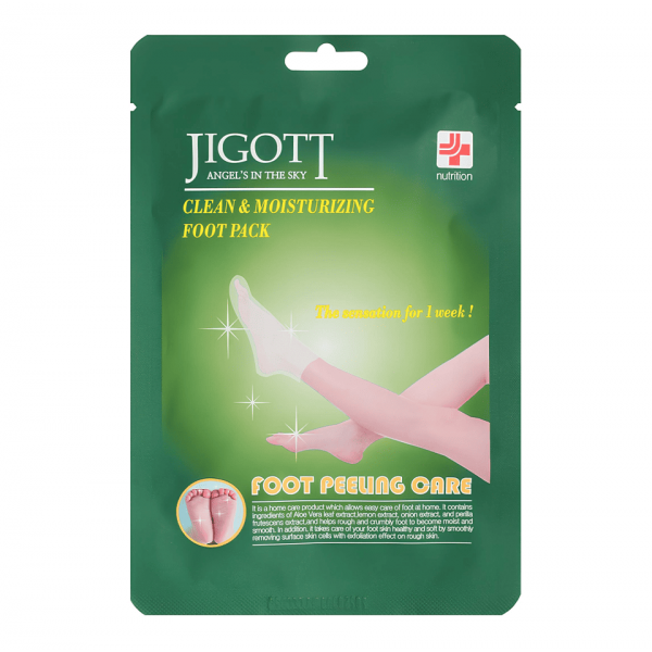 JIGOTT Пилинг-носочки для ног с экстрактами лимона и алоэ Clean & Moisturizing Foot Pack (30 мл)