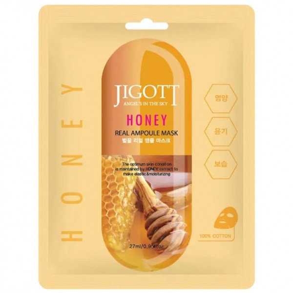 JIGOTT Тканевая маска для лица с экстрактом меда Honey Real Ampoule Mask (27 мл)