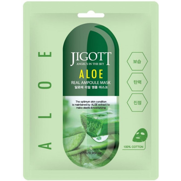 JIGOTT Тканевая маска для лица с экстрактом алоэ Aloe Acid Real Ampoule Mask (27 мл)