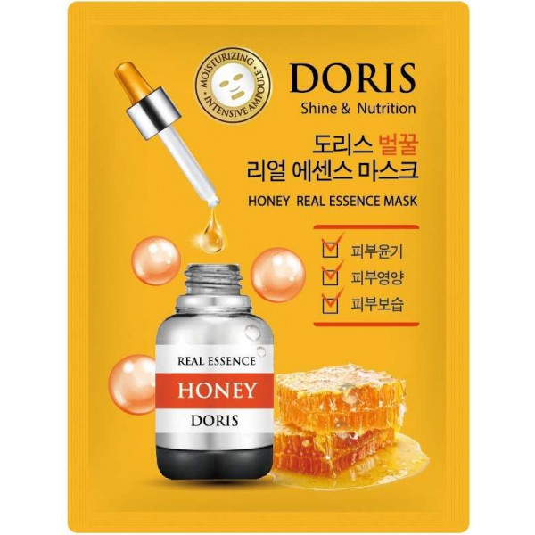 JIGOTT DORIS Тканевая маска для лица с мёдом Honey Real Essence Mask (25 мл)