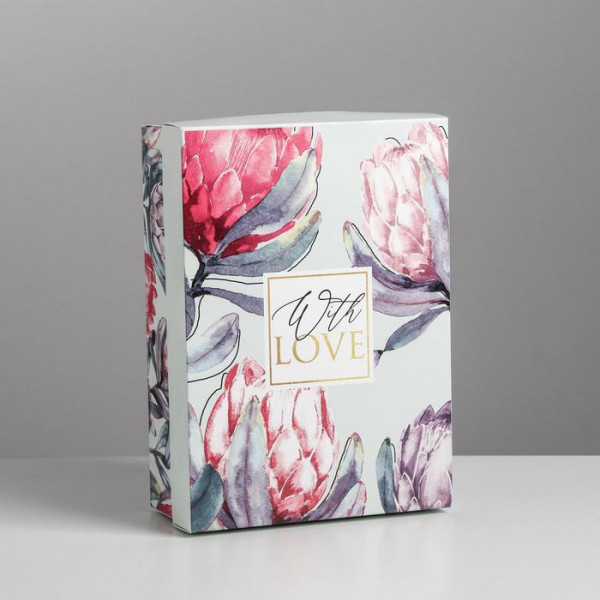 Коробка складная «Цветочная», 21 × 15 × 7 см