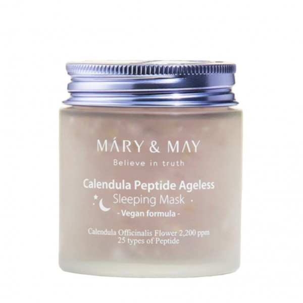 MARY & MAY Ночная антивозрастная маска для лица с календулой и пептидами Calendula Peptide Ageless Sleeping Mask (110 г)