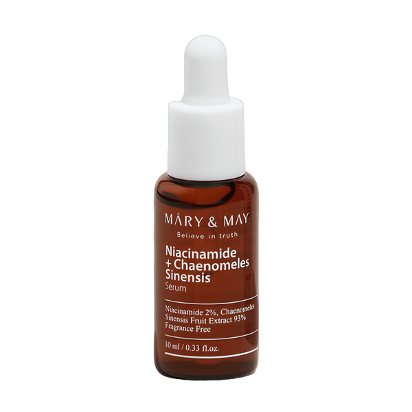 MARY & MAY Осветляющая сыворотка для лица с ниацинамидом и экстрактом айвы Niacinamide + Chaenomeles Sinensis Serum (10 мл)