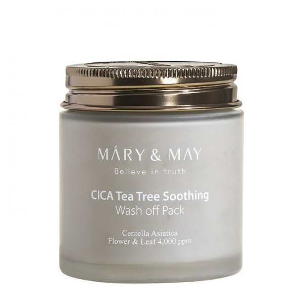 MARY & MAY Успокаивающая глиняная маска для лица с центеллой и чайным деревом Cica TeaTree Soothing Wash Off Pack (125 г)