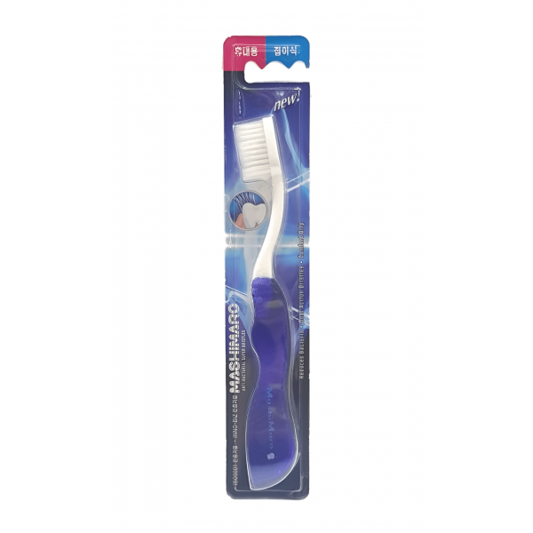 MashiMaro Складная зубная щетка со сверхтонкой двойной щетиной средней жесткости Travel Toothbrush (1 шт)