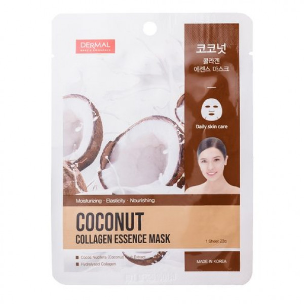 DERMAL Тканевая маска с экстрактом кокоса и коллагеном Coconut Collagen Essence Mask (23 мл)