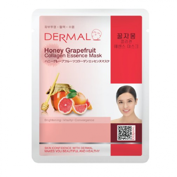 DERMAL Тканевая маска для лица с экстрактом меда, грейпфрута и коллагеном Honey Grapefruit Collagen Essence Mask (23 мл)