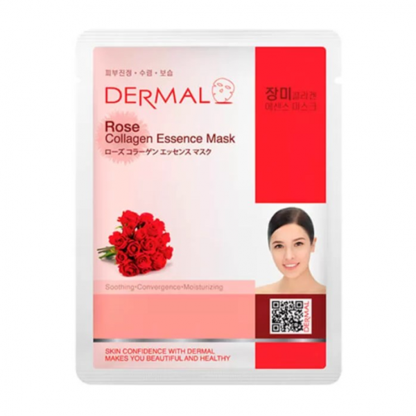 DERMAL Тканевая маска с экстрактом розы и коллагеном Rose Collagen Essence Mask (23 мл)