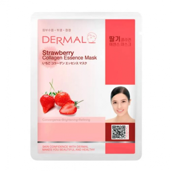 DERMAL Тканевая маска для лица с экстрактом клубники и коллагеном Strawberry Collagen Essence Mask (23 мл)