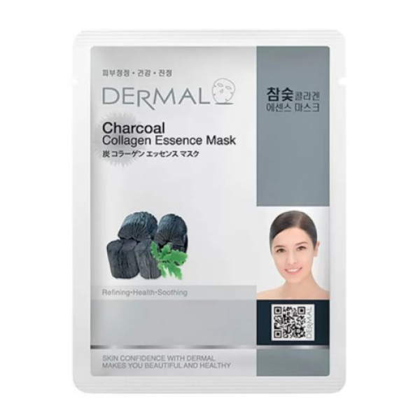 DERMAL Тканевая маска для лица с древесным углем и коллагеном Charcoal Collagen Essence Mask (23 мл)