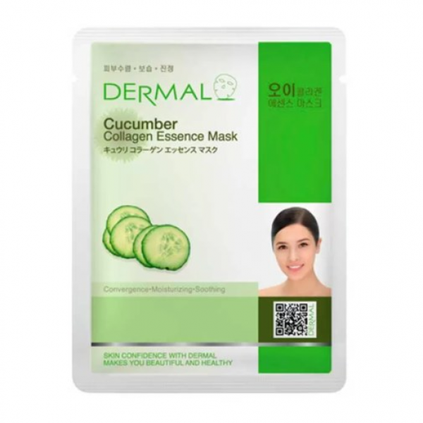 DERMAL Осветляющая маска с экстрактом огурца и коллагеном Cucumber Collagen Essence Mask (23 мл)